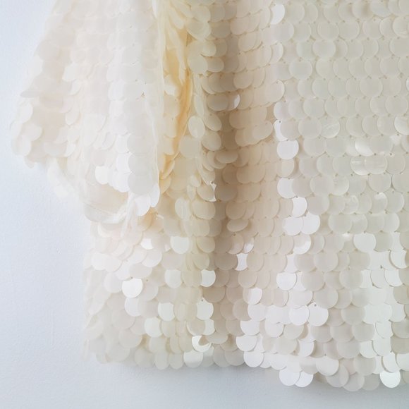 Lovers + Friends Gimme All the Deets Raine Crop Top Shell Beige Sz L - Picture 6 of 10